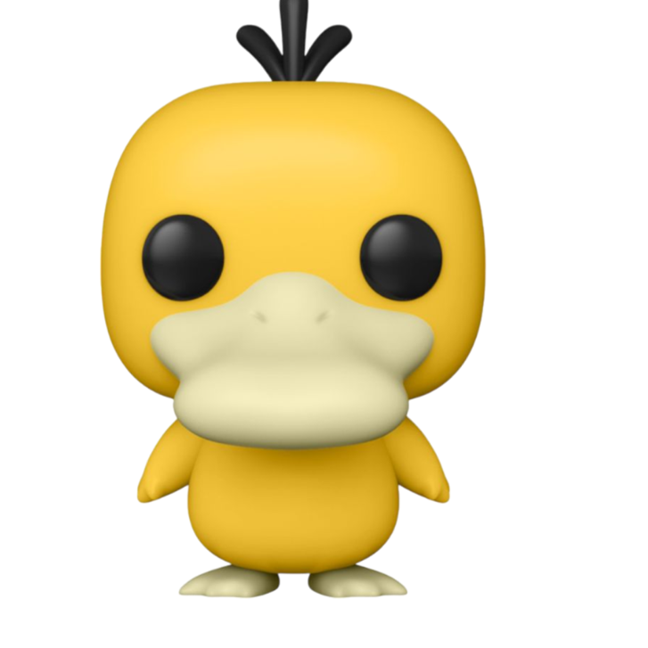 Yellow cartoon character figurine of Psyduck, a Pokemon
