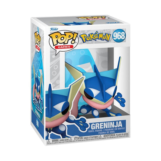 Funko Pop! packaging for Greninja from Pokemon on a white background