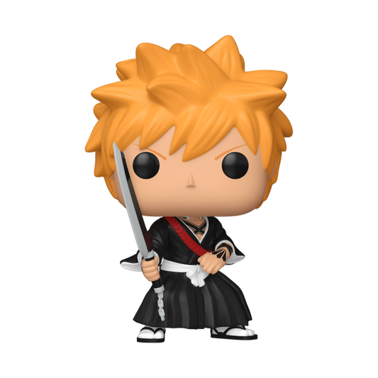 Funko Pop! vinyl figure of a character with orange hair and a sword on a white background