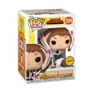 Funko Pop! Ochaco Uraraka figure packaging from My Hero Academia with Chase Edition label.