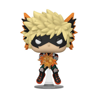 Funko Pop! vinyl figure of a character with spiky blonde hair and black mask on a white background