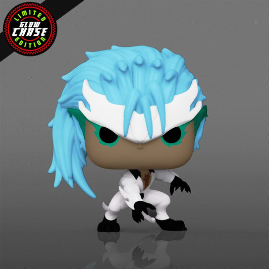 Funko Pop! vinyl figure with blue hair and white outfit on a gray background
