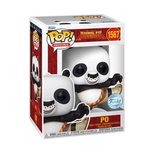 Funko Pop! vinyl figure packaging featuring a panda character with a red and white box.