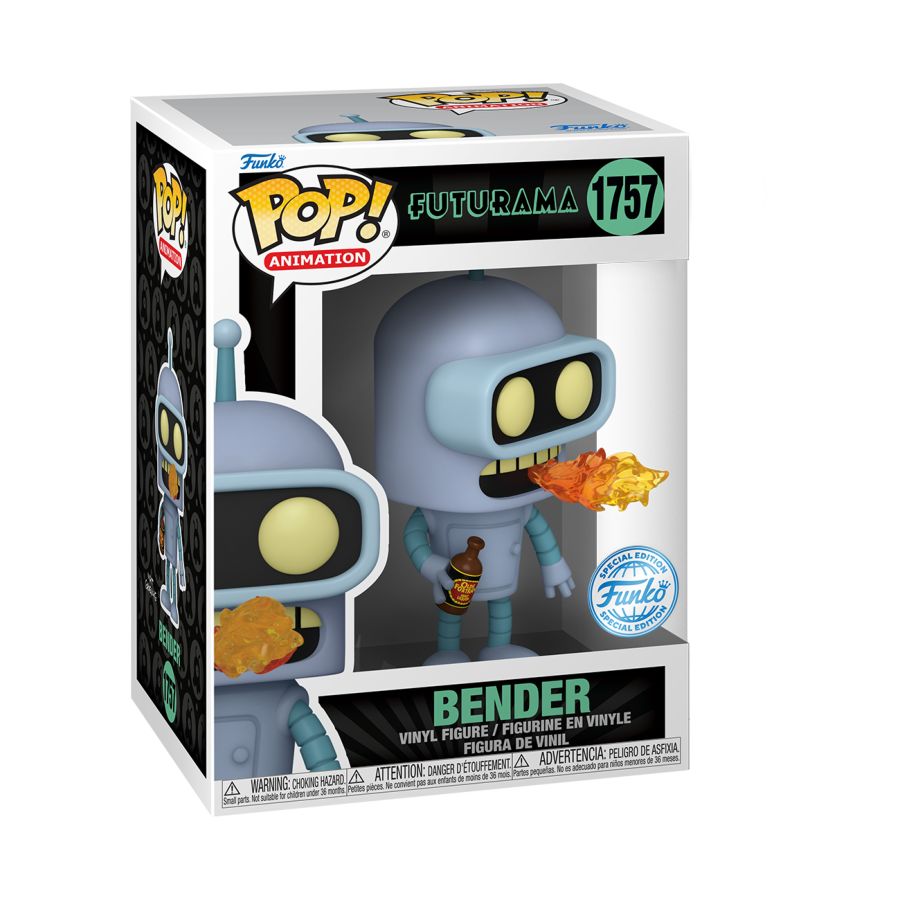 Funko Pop! vinyl figure packaging of Bender from Futurama on a white background