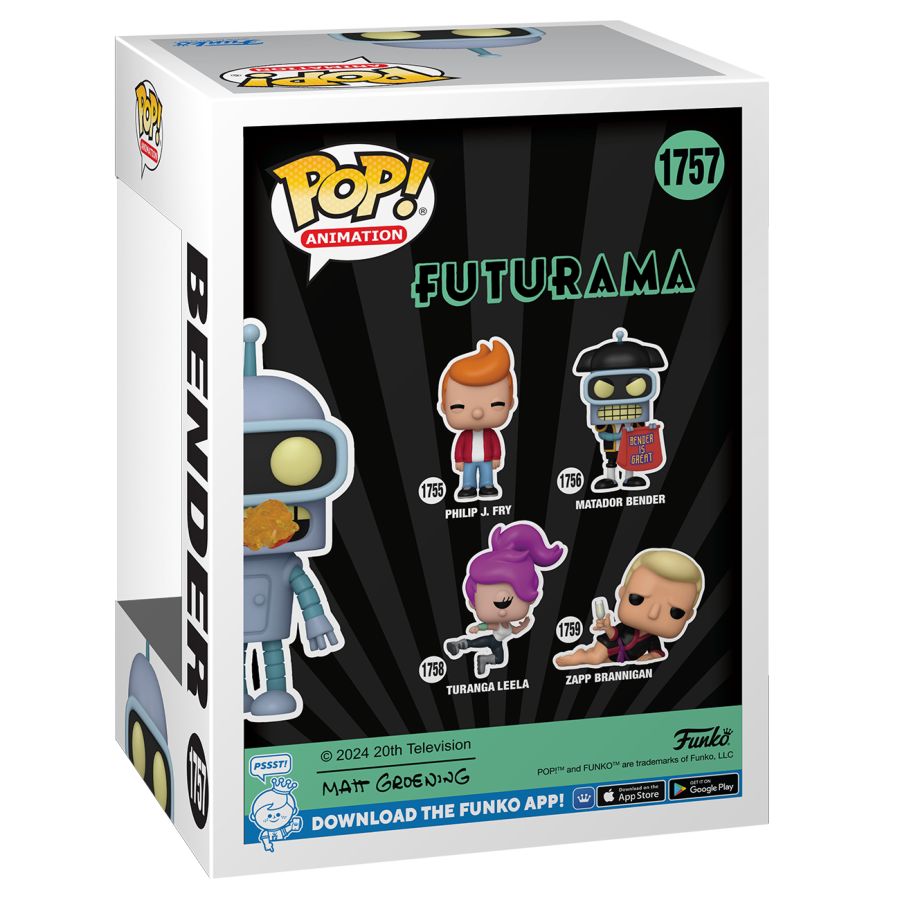Funko Pop! Animation Futurama figure packaging with character illustrations on a white background