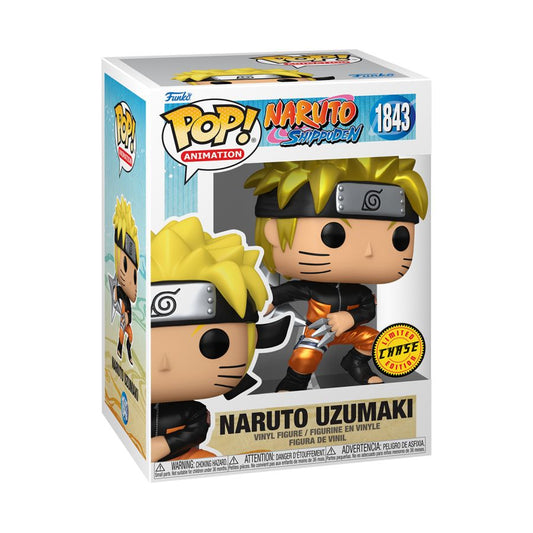 Funko Pop! Naruto Uzumaki vinyl figure packaging with Chase Edition label on a white background