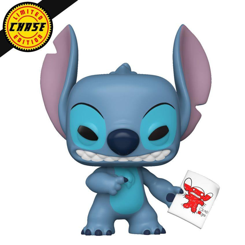 Blue cartoon character holding a red and white card with 'Chase' logo above it on a white background