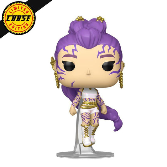 Funko Pop! vinyl figure with purple hair and limited edition label on a white background