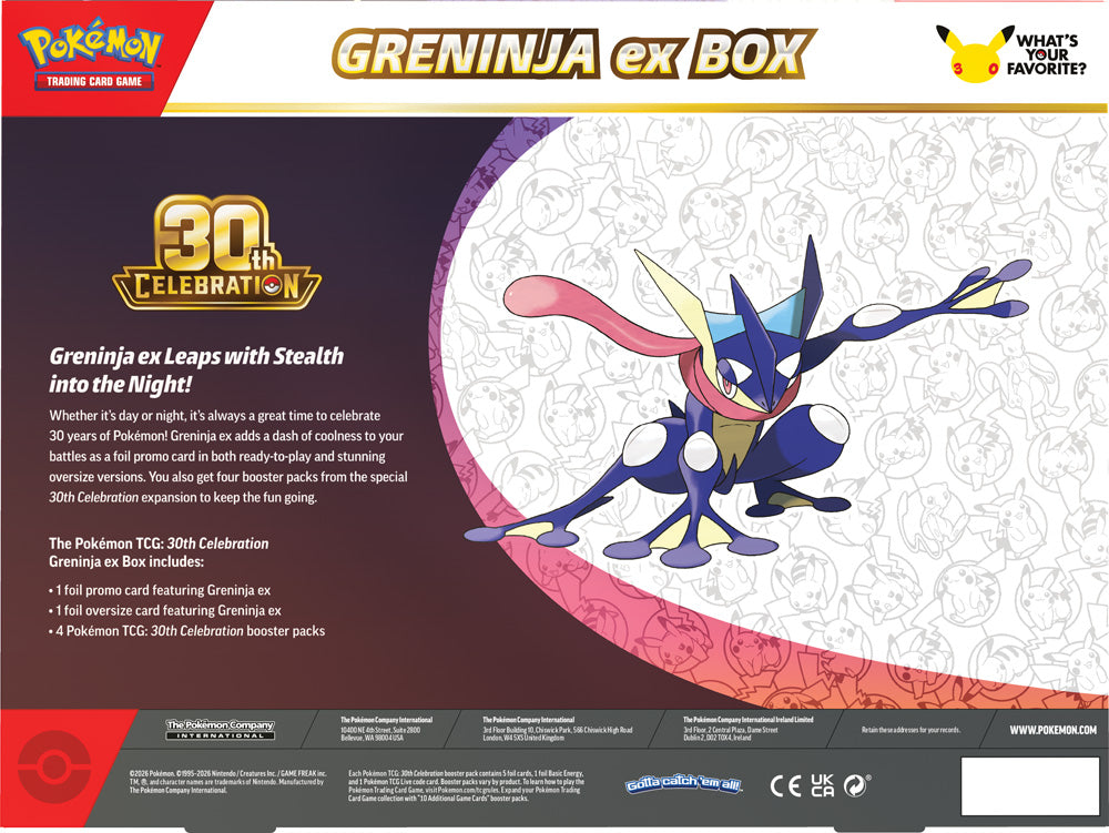 Pokemon TCG: 30th Celebration Sylveon ex Box / Greninja ex Box PREORDER
