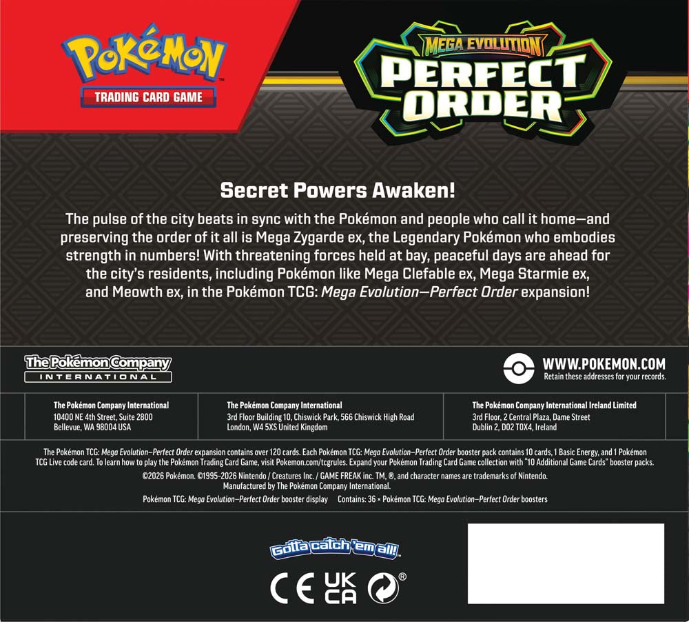 Pokémon TCG: Mega Evolution-Perfect Order Booster Box (PREORDER 27.03.26)