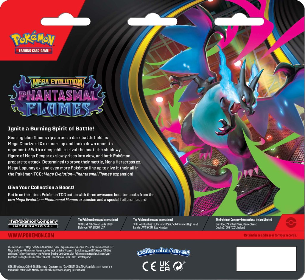Pokemon TCG: Mega Evolution - Phantasmal Flames Three Booster Blister **PREORDER 14/11