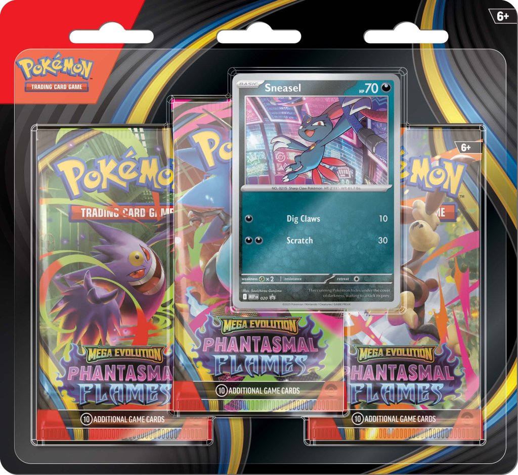 Pokemon TCG: Mega Evolution - Phantasmal Flames Three Booster Blister **PREORDER 14/11