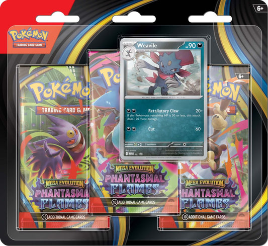 Pokemon TCG: Mega Evolution - Phantasmal Flames Three Booster Blister **PREORDER 14/11