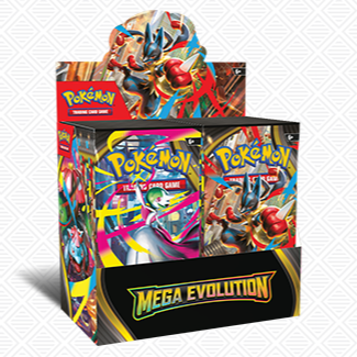 Pokémon trading card game packaging with colorful designs on a white background