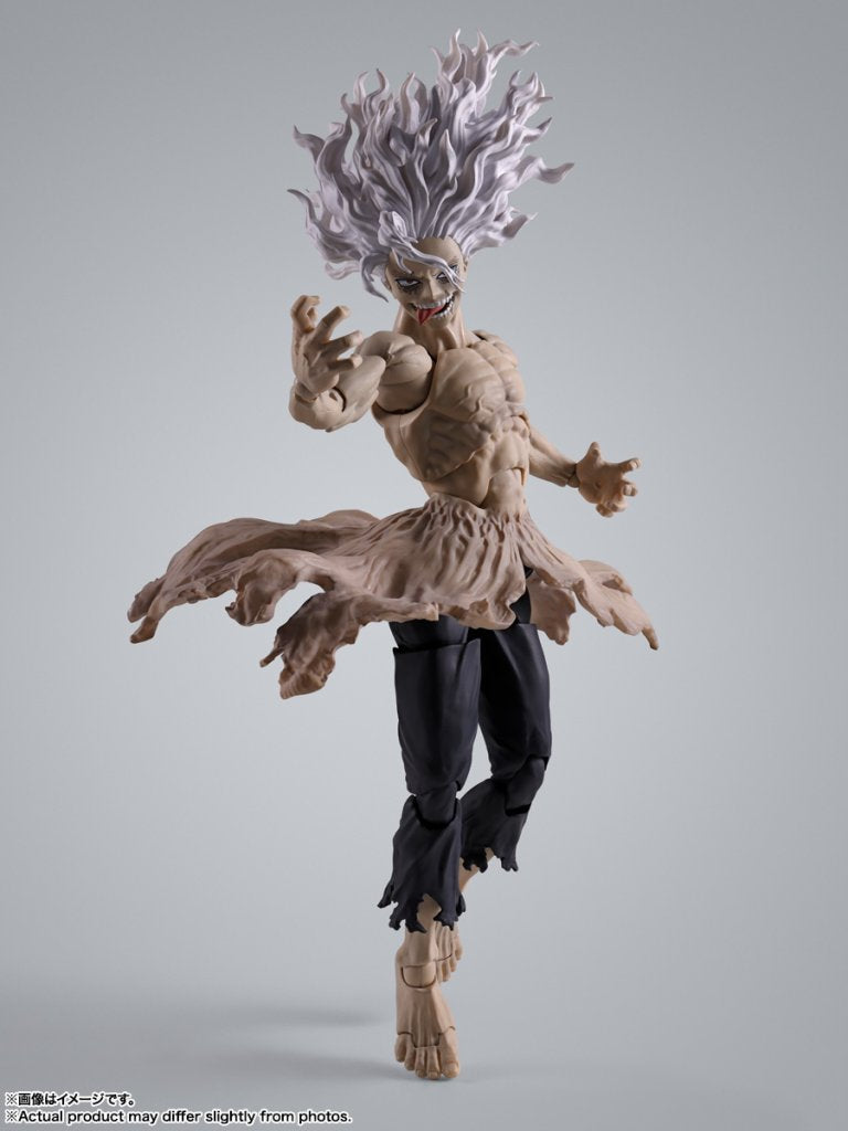 Action figure with a unique design on a gray background